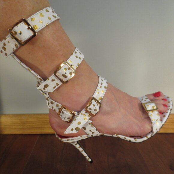 NIB MAISON ERNEST White Convertible High Heel Sandals - Picture 11 of 15